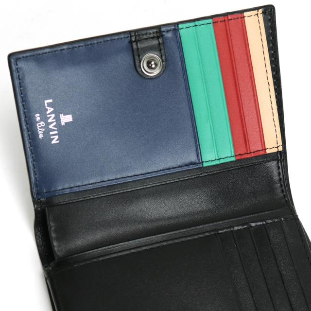 【商品レビュー記入で+5%】ランバンオンブルー ミドルウォレット 小銭入れあり LANVIN en Bleu スタンパ セミ長財布 二つ折り財布 札入れ 522604 普段使い ビジネス 牛革 本革 革 レザー メンズ ブランド カジュアル オシャレ 人気 財布 さいふ サイフ 革小物 ウォレット_3