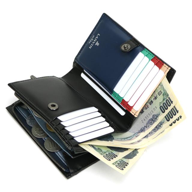 【商品レビュー記入で+5%】ランバンオンブルー ミドルウォレット 小銭入れあり LANVIN en Bleu スタンパ セミ長財布 二つ折り財布 札入れ 522604 普段使い ビジネス 牛革 本革 革 レザー メンズ ブランド カジュアル オシャレ 人気 財布 さいふ サイフ 革小物 ウォレット_4