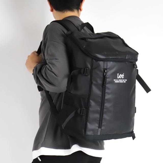 【商品レビュー記入で+5%】Lee リュック メンズ 大容量 リュックサック リー 320-4920 スクエアリュック デイパック バックパック 32L レディース 男女兼用 ジュニア 学生 大学生 高校生 中学生 男子 女子 A3 B4 A4 PC収納 通勤 通学 旅行 部活 軽量 撥水 ブランド 人気_1