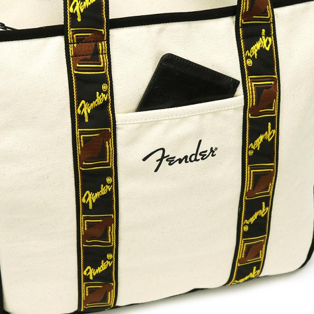 【商品レビュー記入で+5%】フェンダー トートバッグ メンズ 大きめ ファスナー付き Fender 950-6003　肩掛け 軽量 帆布 モノグラムストラップ A4 コットン キャンバス 通勤 通学 旅行 スポーツ レジャー レディース 男女兼用 オシャレ カジュアル 人気の通販は
