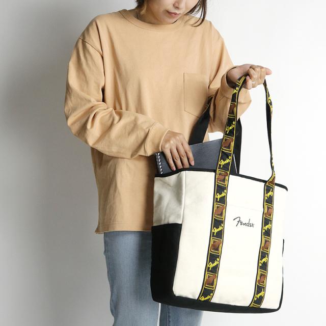 【商品レビュー記入で+5%】フェンダー トートバッグ メンズ 大きめ ファスナー付き Fender 950-6003　肩掛け 軽量 帆布 モノグラムストラップ A4 コットン キャンバス 通勤 通学 旅行 スポーツ レジャー レディース 男女兼用 オシャレ カジュアル 人気の通販は