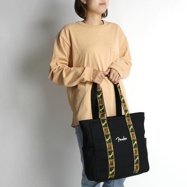【商品レビュー記入で+5%】フェンダー トートバッグ メンズ 大きめ ファスナー付き Fender 950-6003　肩掛け 軽量 帆布 モノグラムストラップ A4 コットン キャンバス 通勤 通学 旅行 スポーツ レジャー レディース 男女兼用 オシャレ カジュアル 人気の通販は