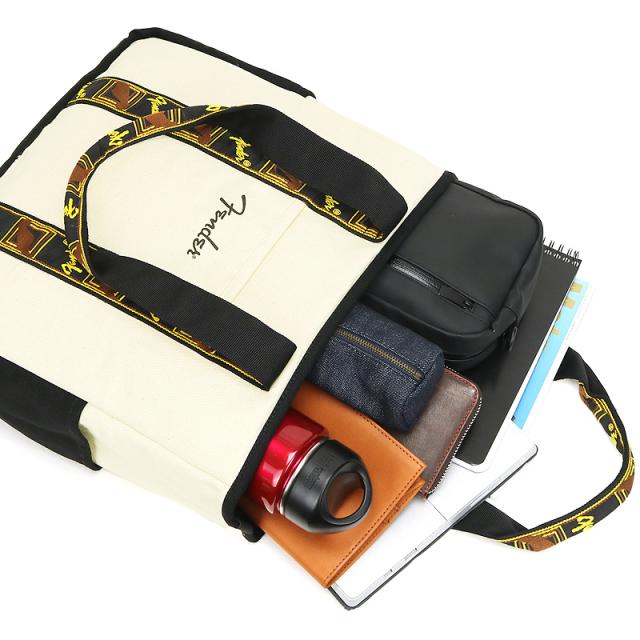 【商品レビュー記入で+5%】フェンダー トートバッグ メンズ 大きめ ファスナー付き Fender 950-6003　肩掛け 軽量 帆布 モノグラムストラップ A4 コットン キャンバス 通勤 通学 旅行 スポーツ レジャー レディース 男女兼用 オシャレ カジュアル 人気の通販は