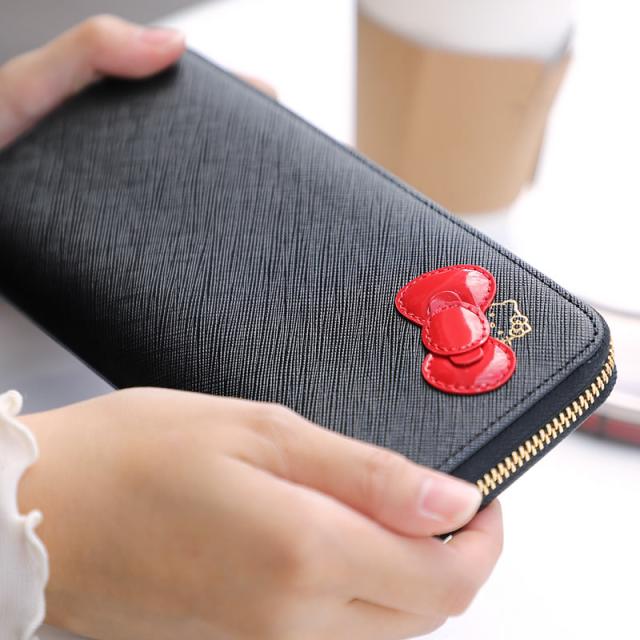 【商品レビュー記入で+5%】ハローキティ 財布 大人 プレゼント ラウンドファスナー長財布 12160 Hello Kitty キティ キティー キティちゃん ロングウォレット 長財布 長ナイフ サイフ ウォレット 革財布 レザー かわいい 女の子 女性 レディース 人気 キャラクター サンリオ_12