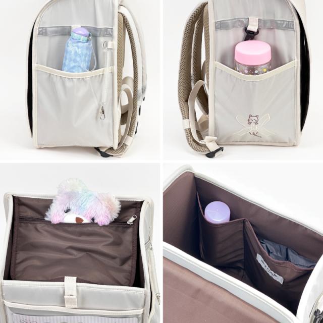 【商品レビュー記入で+5%】ナイスクラップ ランドサック NICE CLAUP 大容量 ランドセル型 ランドセルリュック スクールリュック A4 18L 軽量 撥水 ブランド 通学 通園 キッズ 子供 女の子 女子 Dreaming ドリーミング ネコ リボン 女児 小学生 低学年 入学 お祝い NC410_11