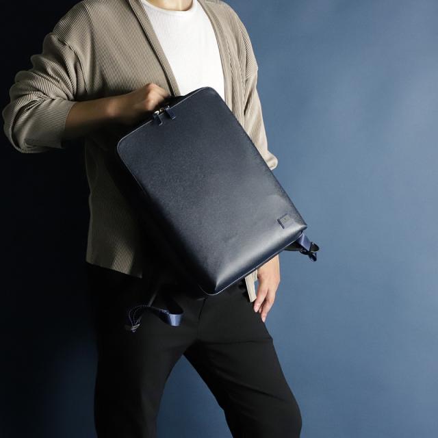 【商品レビューで+5%】ランバンオンブルー リュック メンズ ランバン バッグ ブランド ビジネス LANVIN en Bleu HOMES ホームズ 523711 A4 レディース スクエア リュックサック 撥水 デイパック バックパック ビジネスリュック ビジカジ 出張 商談 レザー 革 本革 通勤_3
