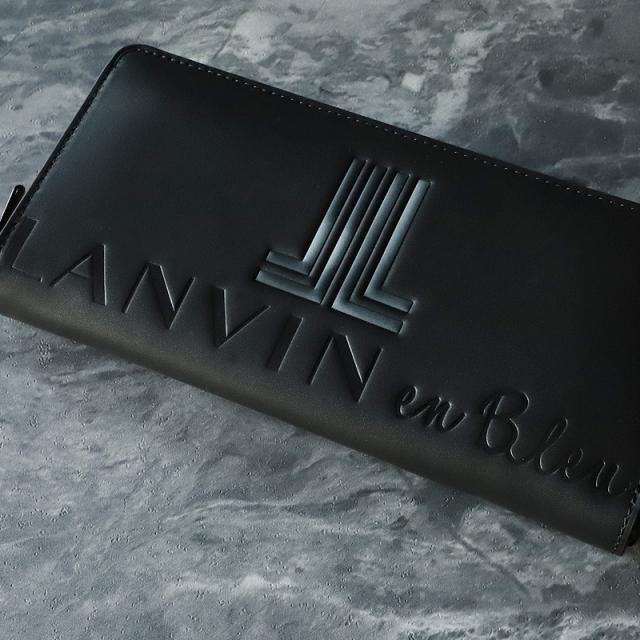 商品レビューで+5%】ランバン 財布 メンズ ブランド 本革 長財布