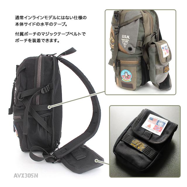 【商品レビュー記入で+5%】アビレックス バッグ トップガン3 ボディバッグ メンズ アヴィレックス AVIREX 限定モデル レディース 男女兼用 TOPGUN3 大容量 B5 ワンショルダーバッグ 斜め掛けバッグ 肩掛け 普段使い 通勤 通学 AVX305N ボディバック 正規店_7