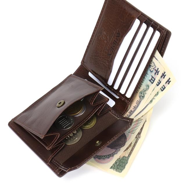 商品レビューで+5%】アビレックス 財布 二つ折り財布 メンズ 本革