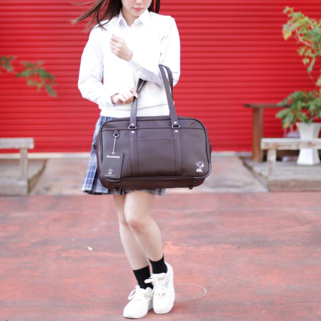 【商品レビューで+5%】ピーナッツ スクールバッグ PEANUTS スヌーピー 合皮 スクバ 女子高生 メンズ レディース キッズ 女の子 通学 中学生 高校生 学校 男女兼用 通学かばん 学生 ジュニア A4 パスケース付き シンプル グッズ キャラクター SY1991_5