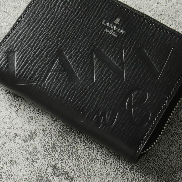 商品レビューで+5%】ランバン 財布 二つ折り メンズ ブランド 本革 二