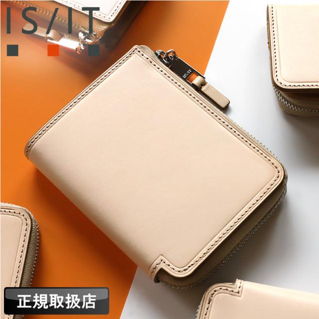 【商品レビューで+5%】イズイット 財布 二つ折り メンズ ブランド 本革 二つ折り財布 IS/IT Tanned小物 タンド小物 950614 札入れ L字ファスナー ミドルウォレット セミ長財布 折財布 牛革   革 レザー ヌメ革 正規品 正規販売店 人気 さいふ サイフ ウォレット 革小物