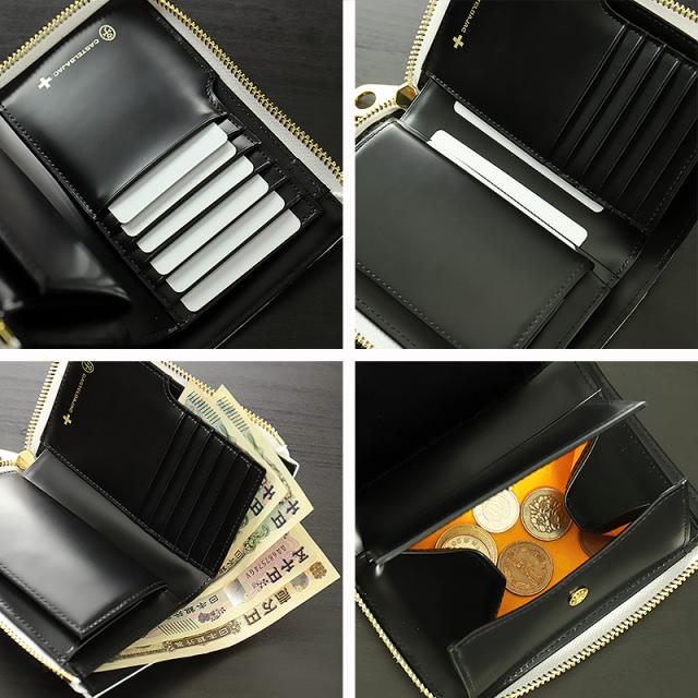 【商品レビュー記入で+5%】カステルバジャック 財布 CASTELBAJAC メンズ シテ Cite 二つ折り財布 089652 折財布 ミドルウォレット 小銭入れ セミ長札 札入れ ラウンドファスナー ラメ 牛革 レザー 革小物 ゴルフ さいふ バッグ レディース ブランド オシャレ 人気_6