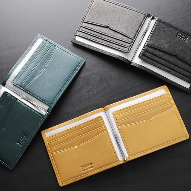 商品レビューで+5%】タケオキクチ 財布 二つ折り マネークリップ