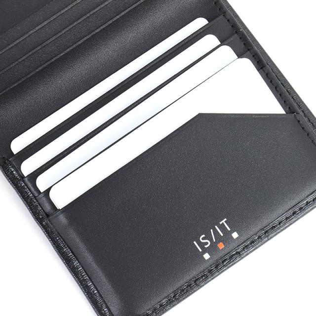 【商品レビューで+5%】イズイット 財布 二つ折り メンズ ブランド 本革 二つ折り財布 IS/IT ポリマー小物 989604 小銭入れなし 純札 札入れ ハーフウォレット 折財布 薄マチ 軽量 牛革 革 レザー オシャレ 人気 さいふ サイフ ウォレット 革小物 正規品 正規販売店 