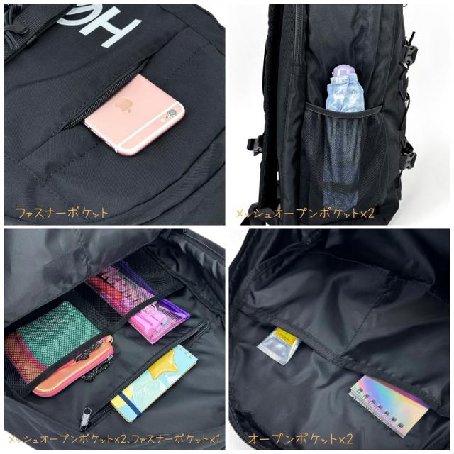 【商品レビュー記入で+5%】ヘム リュック レディース メンズ HeM リュックサック デイパック バックパック ハイク 通学バッグ 通学 学校 スクールリュック 2層式 40L B4 撥水 大容量 PC 男女兼用 学生 中学生 高校生 大学生 大人 通勤 普段使い スポーツ 部活 ブランド 39-722_6