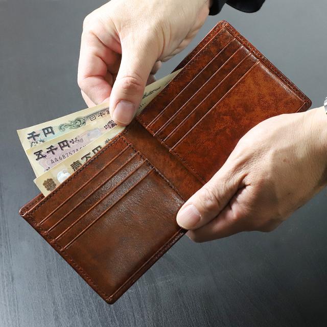 【商品レビューで+5%】ラガード 財布 二つ折り メンズ ブランド 本革  二つ折り財布 LUGARD G3 5208  札入れ ハーフウォレット 折財布 小銭入れなし 牛革 革 レザー カジュアル オシャレ フォーマル 人気 さいふ サイフ 革小物 ウォレット 正規品 日本製 Made in Japan ギフト_9