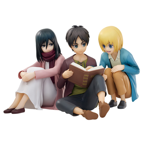 一番くじ 進撃の巨人 地鳴らし A賞 エレン＆ミカサ＆アルミン フィギュア 壁の外の世界◆新品Sa【即納】