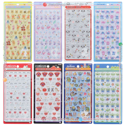 サンスター文具 ボンボンドロップシールmini ディズニー 全8種セット◆新品Ss【即納】