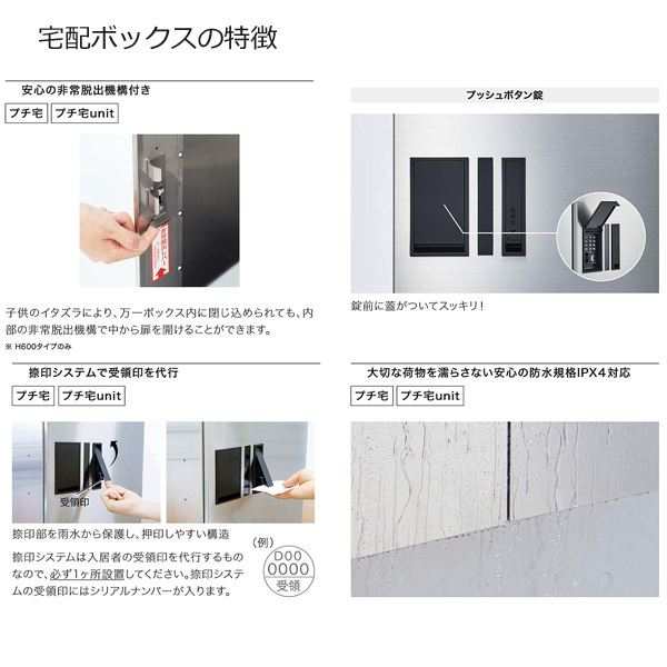 ナスタ 集合住宅用 宅配ボックス プチ宅unit 組合せセット6 イメージ