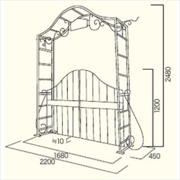 ジャービス商事 ガーデンアーチ 門扉付 アーチ2型 アーチ パーゴラ の通販はau Pay マーケット キロwowma 店
