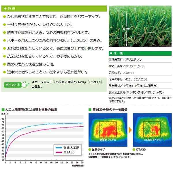 クローバーターフ あそびタイプ 芝丈30mm 2ｍ×10ｍ CTA30 #購入には