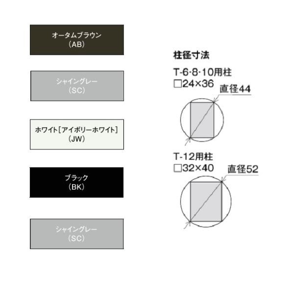 リクシル フェンスAB オプション YS3型 アルミ形材色 T-6 柱(１本) 『アルミフェンス 柵』 の通販はau PAY マーケット  キロWowma!店 au PAY マーケット－通販サイト