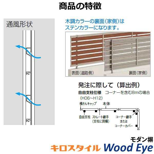 フェンス 外構 おしゃれ 目隠し キロスタイル-IS　モダン塀ウッドアイ　フェンス本体 H600　OFM1-0