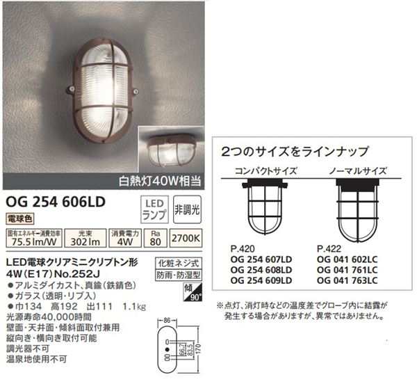 オーデリック ポーチライト OG 254 607LD - 3