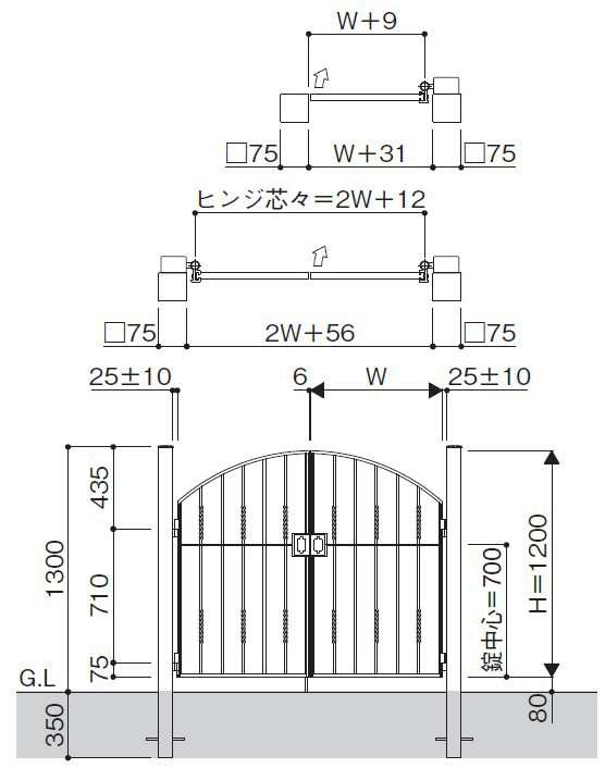 YKKAP シャローネシリーズ トラディシオン門扉6型 08-12 門柱・両開きセット 商品の特性