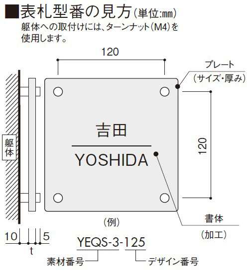 YKKAP 機能門柱用表札 カラーアクリル表札 YEA-W 『機能門柱 YKK用