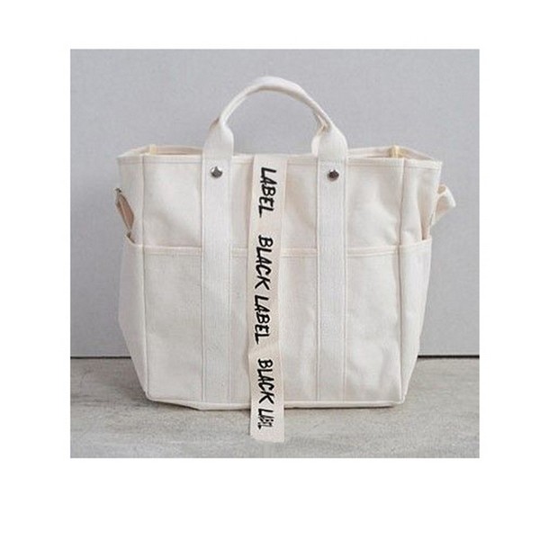 Black Label キャンバス トートバッグ タンブラーバック ラベルバッグ トレンド 通勤 通学 Canvas Tote Bag 2 Wayの通販はau Pay マーケット パロスペシャルw 5250円以上で送料無料