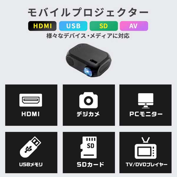 モバイルプロジェクター プロジェクター プロジェクタ 小型プロジェクター モバイル スマホ 600 ルーメン ブラック Hdmi 対応 高画質 Iosの通販はau Pay マーケット パロスペシャルw 5250円以上で送料無料