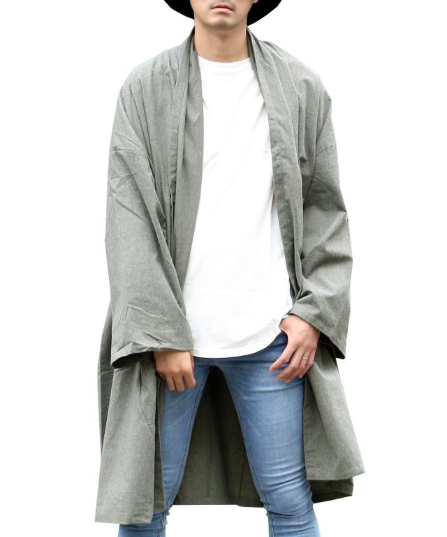 メンズ フランネル ビッグシルエット ショールカラー ロング シャツ ガウン コート おしゃれ カジュアル 秋 冬 アウター ジャケット コーの通販はau Wowma 5周年アークティックプラント