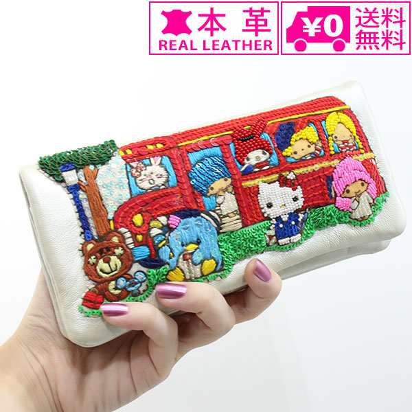 Tamao World ハナカラクサ サンリオ キャラクターバス 長財布 Wal2477 本革 刺繍 Tamao ハローキティ Sanrio Characters Bus ネコ ねこの通販はau Pay マーケット Choice Select