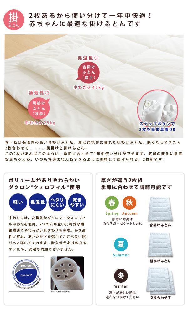【送料無料】敷きふとんも洗える！無添加コットン 2重ガーゼ『リン-rin-』7点セット【日本製】防ダニ ベビー布団 ベビー_4