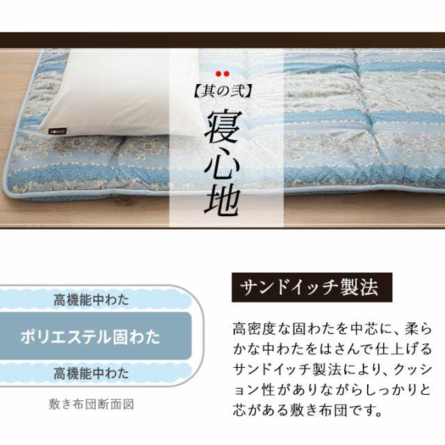 敷き布団 シングル 日本製 軽量 6つ折り 抗菌 防臭 防ダニ 収納ケース ...