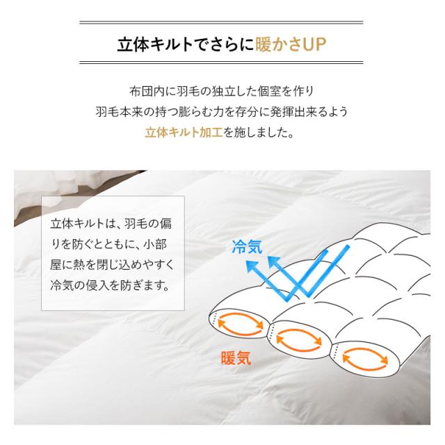日本製 羽毛布団 シングル ロイヤルゴールドラベル 非圧縮 収納ケース付き ループ付き ハイブリッド 新合繊 軽量 掛け布団 羽毛ふとん 国産 羽毛 ホワイト 布団 ホワイトグースダウン 93％ あったか 北欧 春 夏 秋 冬 オールシーズン 白 新生活 送料無料_13