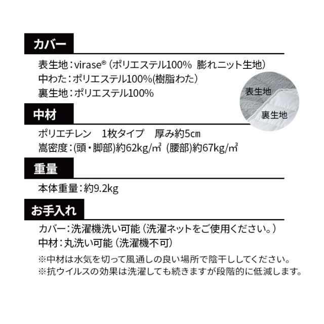 マットレス 敷き布団 シングル 日本製 抗ウィルス 8cm 極厚 通気性