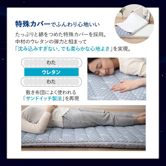 マットレス 敷き布団 クイーン 6cm 高反発 かため オーバーレイ ウレタン 凹凸 側生地 抗菌防臭 洗える 洗濯可 移動 収納 便利 軽量 収納 新生活 メッシュ ベッド 負担 分散 軽減 リラックス グレー 北欧 おしゃれ 母の日 父の日 プレゼント 送料無料_5