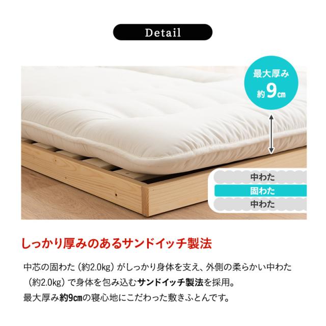敷き布団 シングル 防炎 難燃 燃えにくい 日本製 綿混 洗える 低刺激 耐久性 吸湿性 通気性 敷布団 敷きふとん 布団 ふとん 防炎寝具 介護 施設 ホーム 高層 マンション オフィス 宿泊 火災 オールシーズン 白 無地 北欧 新生活 一人暮らし ギフト 送料無料_12