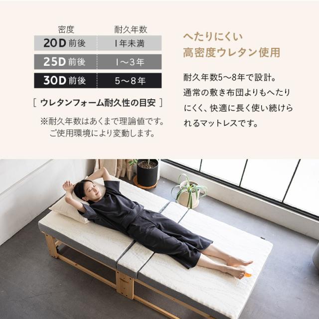 折りたたみベッド 専用 マットレス シングル 3つ折り 折りたたみ 2層構造 極厚 滑り止め 高反発 高弾性 ウレタン 三つ折り 完成品 フィット 折り畳みベッド シングルベッド 簡易ベッド 収納 コンパクト 省スペース 北欧 新生活 一人暮らし ギフト 送料無料_10