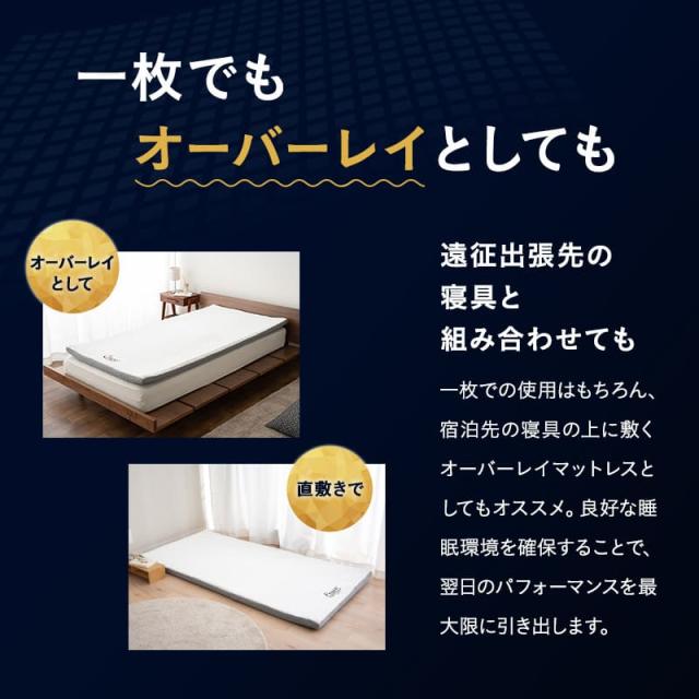 ポータブルマットレス ロールマットレス シングル プレミアム バッグ付き ロール式 オーバーレイ 高反発 ウレタン かため 腰痛 体圧分散 軽量 コンパクト 収納 ベッド 布団 ホテル 旅館 宿泊施設 キャンプ 車中泊 狭小住宅 子供 避難 来客用 ギフト 送料無料_10