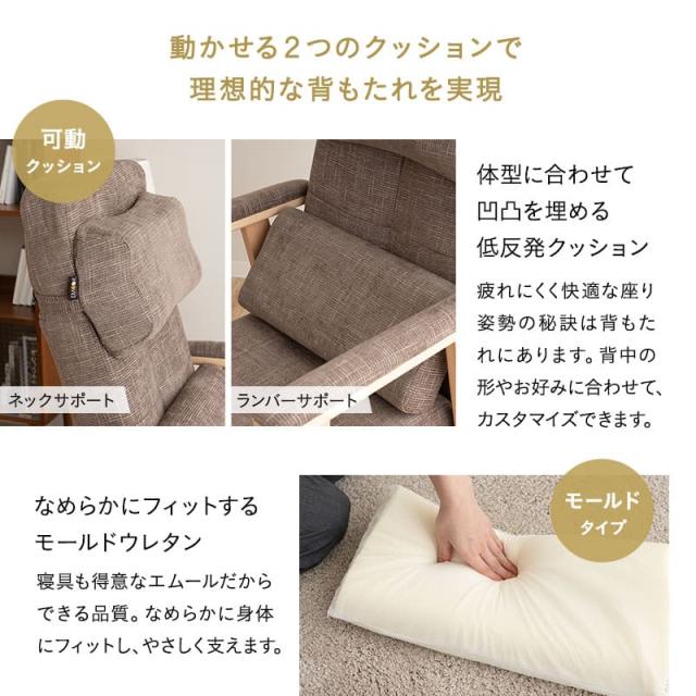 高座椅子 リクライニングチェア オットマン セット 完成品 可動式クッション付き 高さ調節可能 ポケットコイル 高齢者 椅子 肘付き スツール 腰痛 膝痛 むくみ パーソナルチェア ハイバック お年寄り 介護 おしゃれ あかり 花以外 母の日 父の日 送料無料_7