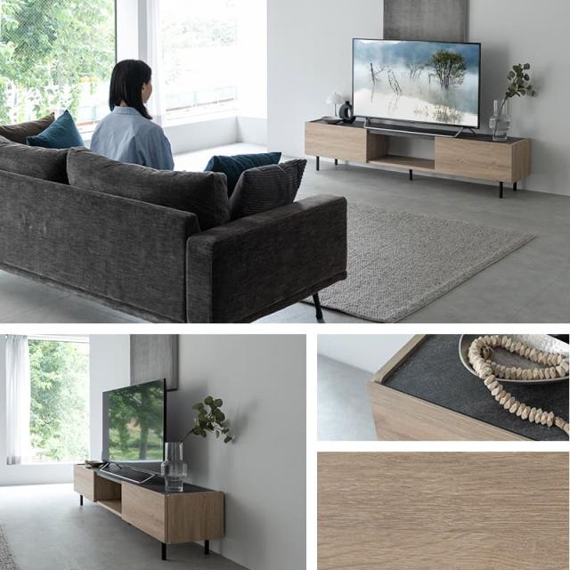 テレビボード テレビ台 ローボード 幅180 大型テレビ対応 石目調 木目調 TVボード TV台 TVラック テレビラック リビング収納 収納棚 AVラック リビング ロータイプ 脚付き 収納 DVD レコーダー オーディオ ゲーム 収納家具 おしゃれ STONOAK 新生活 送料無料_1