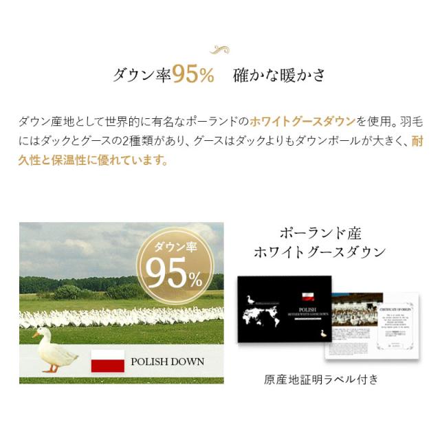 日本製 羽毛布団 キング プレミアムゴールドラベル 非圧縮 収納ケース付き ループ付き ハイブリッド 新合繊 軽量 掛け布団 羽毛ふとん 国産 羽毛 ホワイト 布団 ホワイトグースダウン 95％ あったか 北欧 春 夏 秋 冬 オールシーズン 白 新生活 送料無料