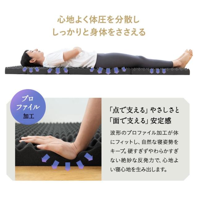 マットレス ごろ寝マット 幅65cm コンパクト バッグ付き 5つ折り 折りたたみ ポータブル 軽量 収納 持ち運び 高反発 ウレタン 洗える 通気性 ごろ寝 小さい 布団 マット 寝具 昼寝 仮眠 アウトドア キャンプ 車中泊 車載 狭小住宅 子供 避難 来客用 送料無料_5