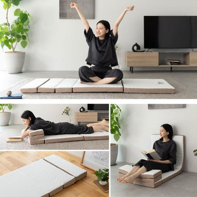 マットレス ごろ寝マット 幅65cm コンパクト バッグ付き 5つ折り 折りたたみ ポータブル 軽量 収納 持ち運び 高反発 ウレタン 洗える 通気性 ごろ寝 小さい 布団 マット 寝具 昼寝 仮眠 アウトドア キャンプ 車中泊 車載 狭小住宅 子供 避難 来客用 送料無料_12