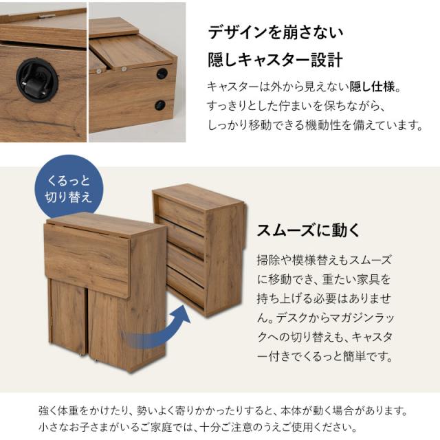 折りたたみ デスク テーブル 机 幅60cm ワゴン コンパクト 省スペース たたむデスク PCデスク パソコンデスク マガジンラック 本棚 折りたたみデスク キッズデスク 学習デスク 学習机 勉強机 作業台 作業スペース キッチン 在宅 リモート PC 北欧 送料無料_12