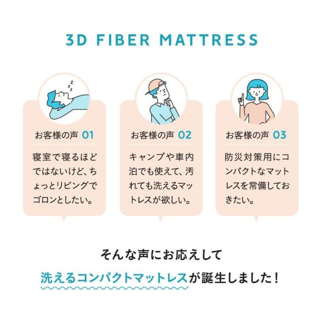 マットレス 幅65cm ごろ寝 三つ折り 高反発 丸洗い 清潔 通気性 3つ折り 折りたたみ コンパクト 収納 高反発マットレス 高反発マット アンダーマットレス オーバーレイ トッパー 寝具 仮眠 車載 防災 避難 子供 テレワーク 在宅 新生活 一人暮らし 送料無料_4